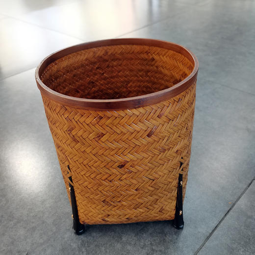 明川竹编茶筒（大） 商品图0