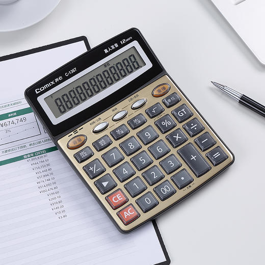 齐心计算器C-1367语音 金 商品图4