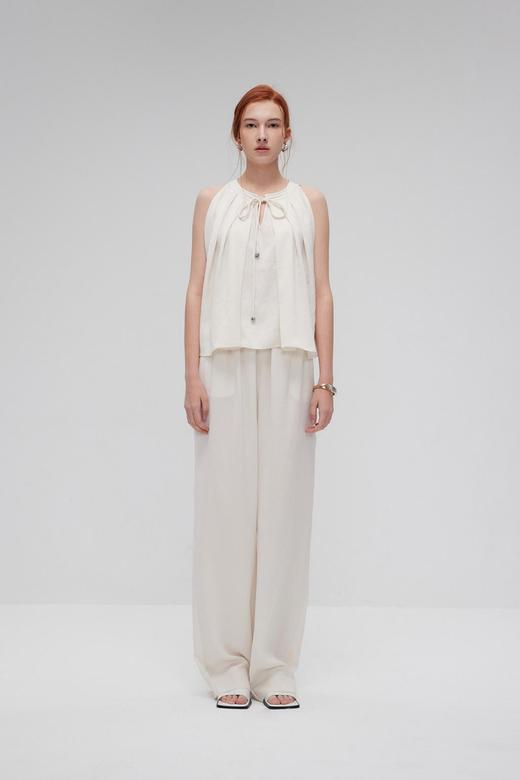 领口系带伞型下摆无袖上衣 商品图0