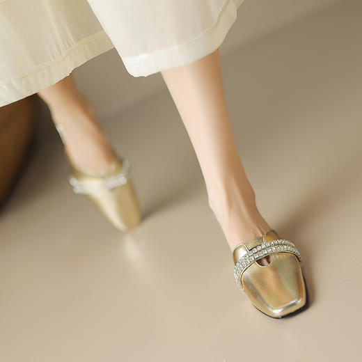 优雅法式，包头里外全皮低跟拖鞋HBP-5366 商品图1