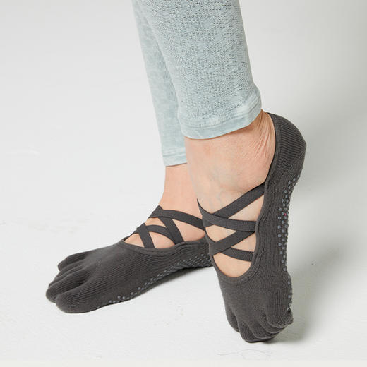 《15送1》哈瓦塔爆款纯棉交叉防滑五指瑜伽袜芭蕾普拉提舞蹈健身运动 商品图4