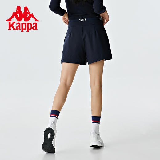 Kappa卡帕复古运动短裤2023新款女显高A字短裤双腰休闲三分裤夏 商品图1