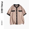 PINLI品立夏季新款撞色小香风圆领衬衫男士短袖休闲针织衬衣B232113061 商品缩略图5
