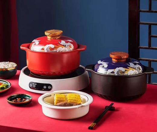 國风祥鹤砂锅 – 2.8L红 商品图0