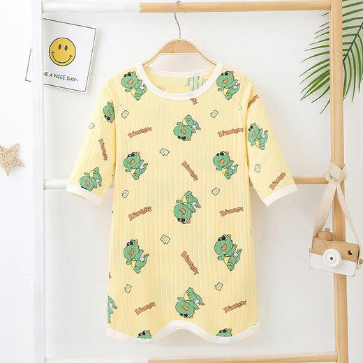 【捡漏价49元/2件】儿童纯棉睡袋，萌趣可爱，轻薄凉爽，按扣裆部，可自由开合，多色可选，宝宝无骨睡衣家居服，春夏薄款连体睡袍，分腿防踢被睡裙sh 商品图12