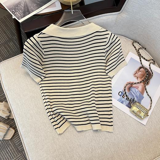 赫本风条纹Polo衫 商品图11