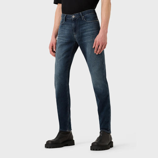 EMPORIO ARMANI 阿玛尼 男士 J06 石磨牛仔布修身牛仔裤 蓝色 3R1J06 1DL2Z 0941 商品图1