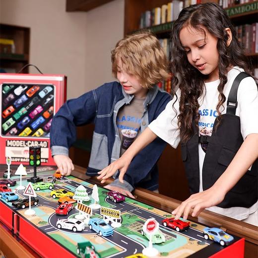 mobee集库合金小汽车礼盒套装儿童节六一玩具男孩生日61礼物100辆车模 40辆合金汽车+盒子地图+沙漠地图 商品图2