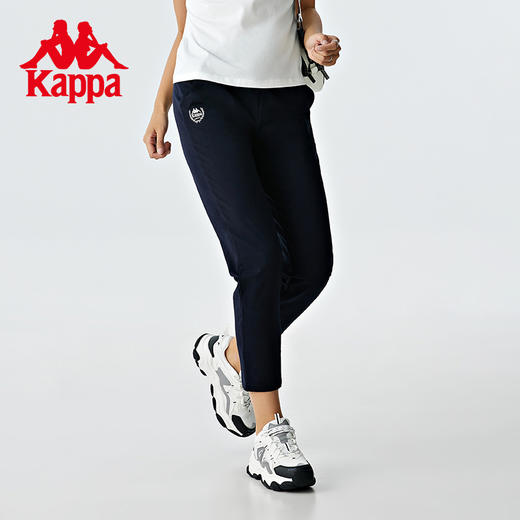 Kappa卡帕九分裤2023新款女黑色锥形裤运动休闲裤显瘦小脚卫裤 商品图0