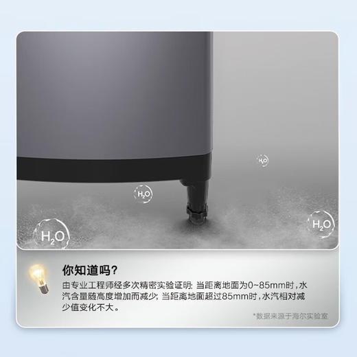 海尔（Haier）防生锈系列10KG波轮洗衣机全自动 玻璃上盖 V-钢机身85mm底脚除螨洗EB100Z35Pro2 商品图3