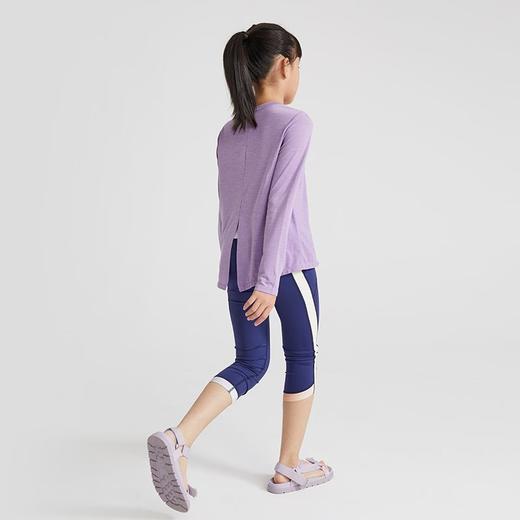 女童纯色T恤透气气弹力亲肤罩衫吸汗圆领长袖打底衫 商品图4