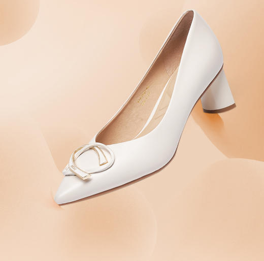 接吻猫春夏新款通勤高跟鞋时尚尖头粗跟单鞋女 商品图3