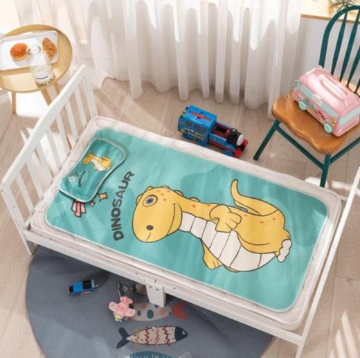 【儿童凉席】婴儿凉席冰丝夏季透气新生儿宝宝儿童幼儿园午睡婴儿床送枕头 商品图0