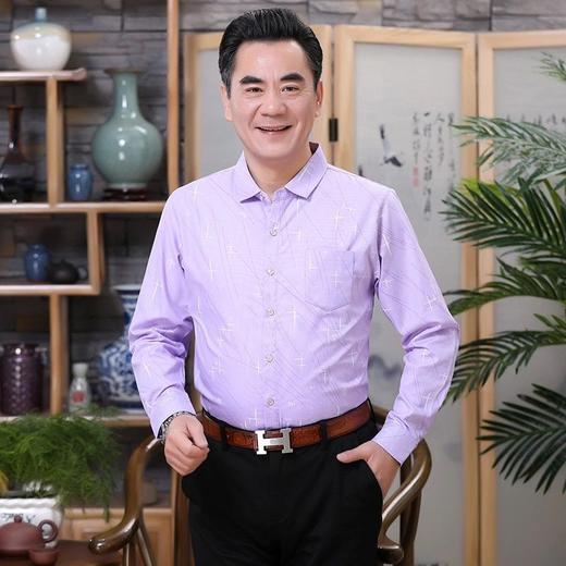 【时尚潮流显气质魅力❗️爸爸衬衫男长袖夏装中老年冰丝衬衣】舒适柔软亲肤吸汗 简单大气 休闲宽松中年男士薄款商务寸衬父亲节礼物优选粉丝专属七夕男士父亲节礼物新年礼盒年货礼盒 商品图9
