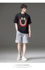 PINLI品立2023夏季新款男士落肩烫钻笑脸圆领短袖T恤BG231111084 商品缩略图1