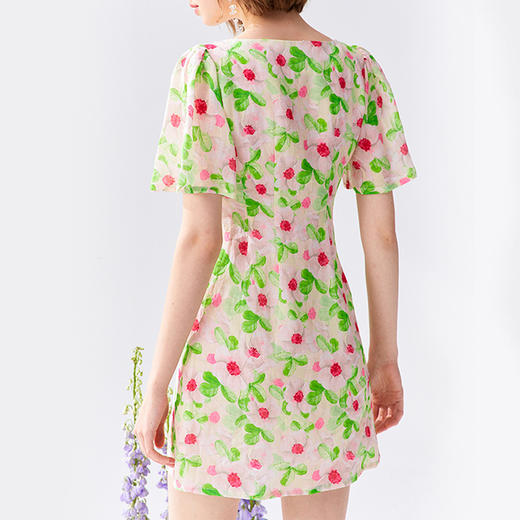 裁缝学苑AQ66碎花短袖连衣裙纸样女装新款苎麻衬衫裙收腰服装打板 商品图3