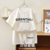 【时尚运动风！夏季华夫格儿童短袖套装】吸汗透气柔软亲肤贴身穿着舒适面料，男童女童韩版休闲字母夏装中大童童装 商品缩略图2