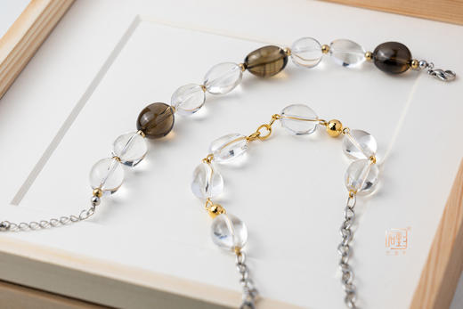 三生石本色茶白水晶手链+本色白水晶项链 商品图0