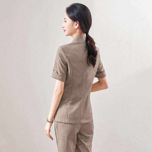 【西装+西裤】罗蒙夏季短袖西服套装女士修身显瘦商务通勤气质西服两件套 商品图8