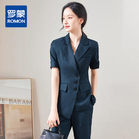 【西装+西裤】罗蒙夏季短袖西服套装女士修身显瘦商务通勤气质西服两件套
