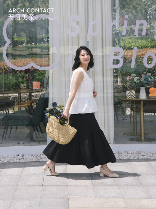 ARCHCONTACT安启美奈夏季新款编织包头镂空凉鞋52152 商品图3