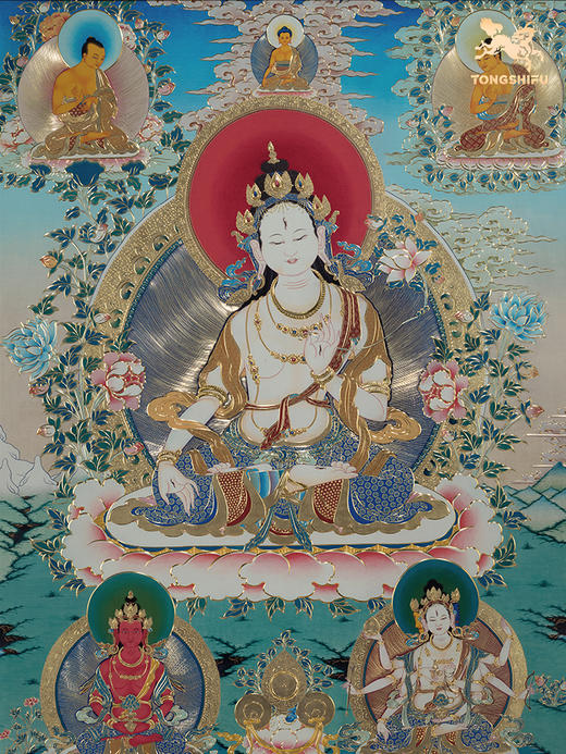 铜师傅 手工錾刻 铜雕画《七彩款长寿三尊》装饰画玄关画背景画 商品图3