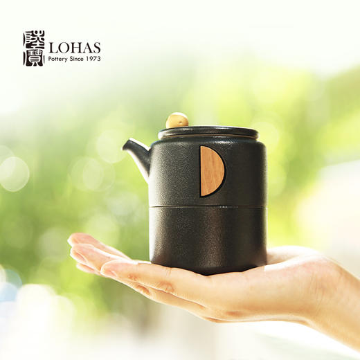 陆宝陶瓷茶具出差旅行户外露营便携收纳泡茶杯快客杯 凝月随手泡 禅风黑 商品图3