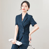 【西装+西裤】罗蒙夏季短袖西服套装女士修身显瘦商务通勤气质西服两件套 商品缩略图1