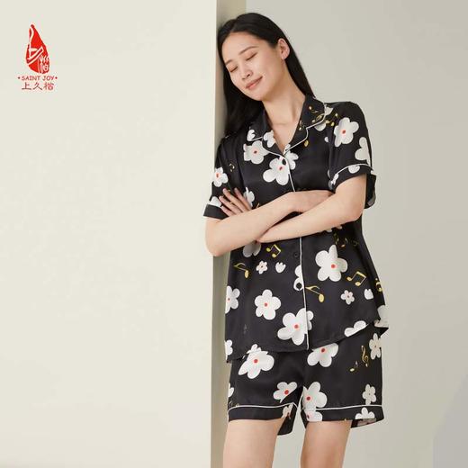 SAINTJOY/上久楷女式黑色印花短袖睡衣套装  JWS21009 商品图5
