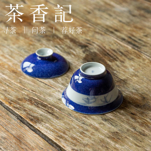 茶香记 景德镇手工洒蓝开窗盖碗  陶瓷 澜清出品  功夫茶具  实用 商品图3