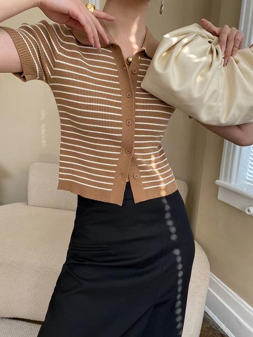 赫本风条纹Polo衫 商品图5