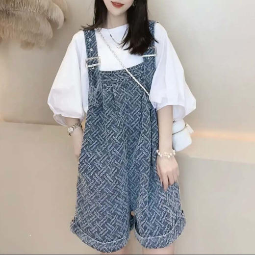 裁缝学苑AQ59 印花牛仔背带裤纸样衬衫套装女装服装裤子打板裁剪 商品图8