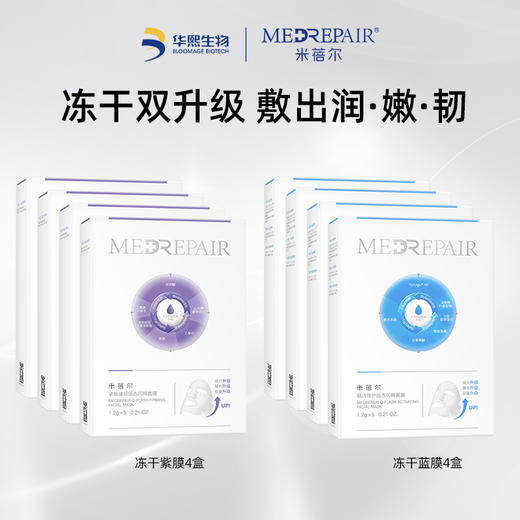 【囤货装】华熙生物米蓓尔固态闪释面膜冻干面膜蓝膜紫膜赋活修护紧致淡纹面膜免洗 商品图0