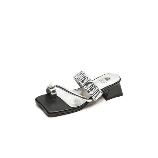 时尚个性，羊皮套趾粗跟凉拖OFSM-OF6771 商品图12