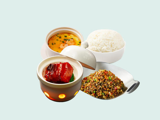 红烧肉+同庆一碗香+虾仁蒸蛋+米饭 商品图0