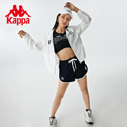 Kappa卡帕复古运动皮肤衣2023新款女满印夹克运动字母开衫外套 商品图3