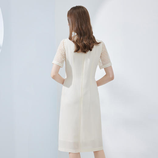 NF8Q1斯尔丽瑟俪商场同款2023夏季新款手工钉珠款拼接收腰时尚连衣裙 商品图1