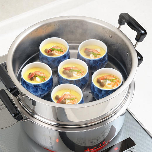 日本吉川YOSHIKAWA原装进口不锈钢双层两用蒸锅耐用煤气灶皆可用30cm 商品图4