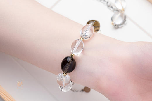 三生石本色茶白水晶手链+本色白水晶项链 商品图5