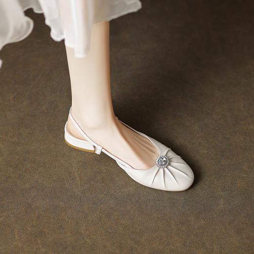 复古轻奢，轻便简约羊皮包头低跟凉鞋QQJ-JZ-788F 商品图11