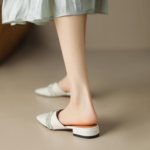 优雅法式，包头里外全皮低跟拖鞋HBP-5366 商品图5