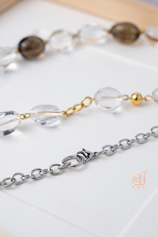 三生石本色茶白水晶手链+本色白水晶项链 商品图2