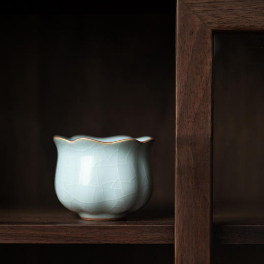 【丰子汝窑】【2019天青高葵杯】茶具茶杯天青汝瓷开片主人杯单杯品茗杯高葵杯 商品图1