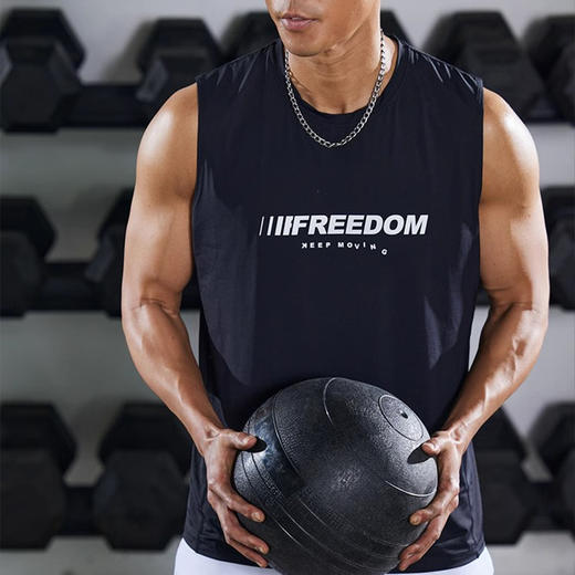 跃牌【跃LEAP-ACTIVE】系列运动背心男宽松速干跑步训练健身篮球字母无袖坎肩T恤潮G13 商品图1