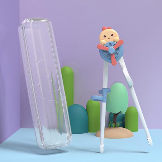 【送收纳盒！学习“筷”人一步】儿童餐具婴幼儿练习筷，食品级PP材质，造型圆润，无异味，宝宝放心啃咬，萌趣互动飞机造型，学习筷宝宝筷子，训练器辅食工具sh 商品图11