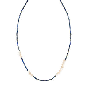 北京仓｜Hermina Athens-Lapis-青金石半宝石 珍珠 项链［希腊设计师］