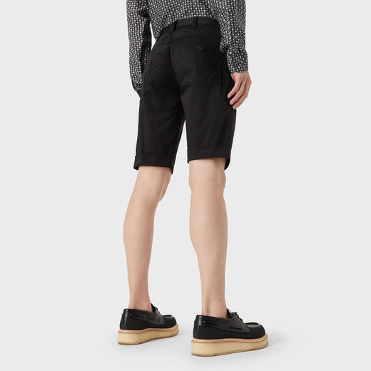 EMPORIO ARMANI 阿玛尼 男士弹力棉质金属徽标休闲短裤 黑色 8N1PA6 1NJ7Z 0999 商品图1