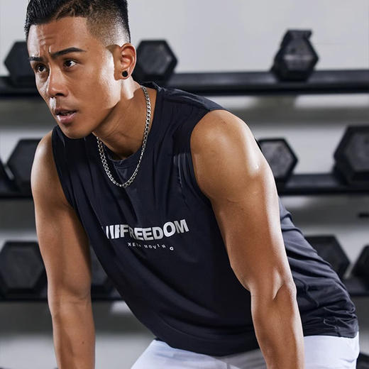 跃牌【跃LEAP-ACTIVE】系列运动背心男宽松速干跑步训练健身篮球字母无袖坎肩T恤潮G13 商品图2