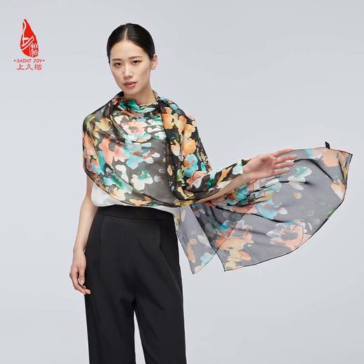 SAINTJOY/上久楷夏季真丝长巾 桑蚕丝  花海繁星  CJS22076 商品图2