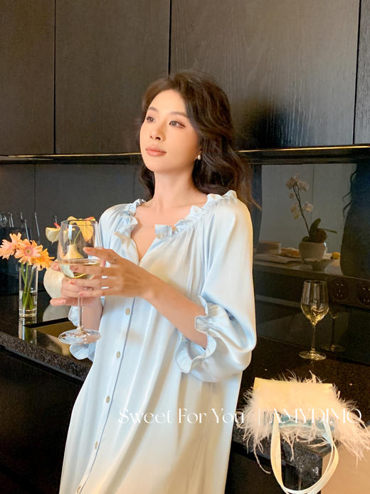 AMYDIMO爱丽丝系列荷叶边睡裙家居服 商品图4